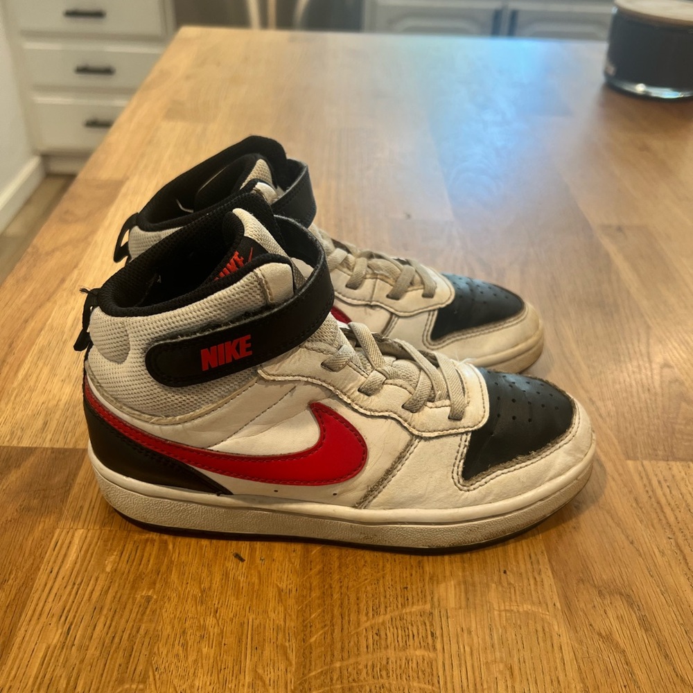 Nike High-Top Sneakers with Red and Black Accents